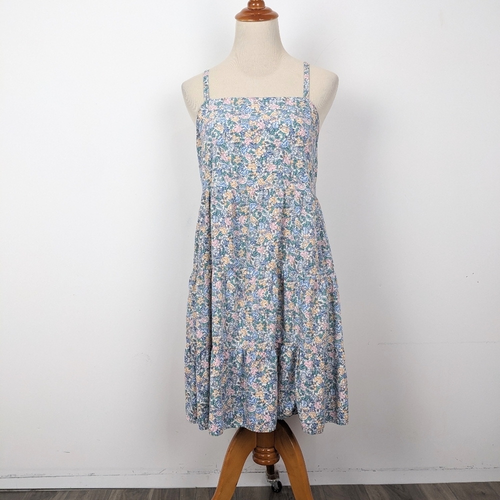 Old Navy Spaghetti Strap Tiered Floral Swing Mini Dress Size Medium Sundress